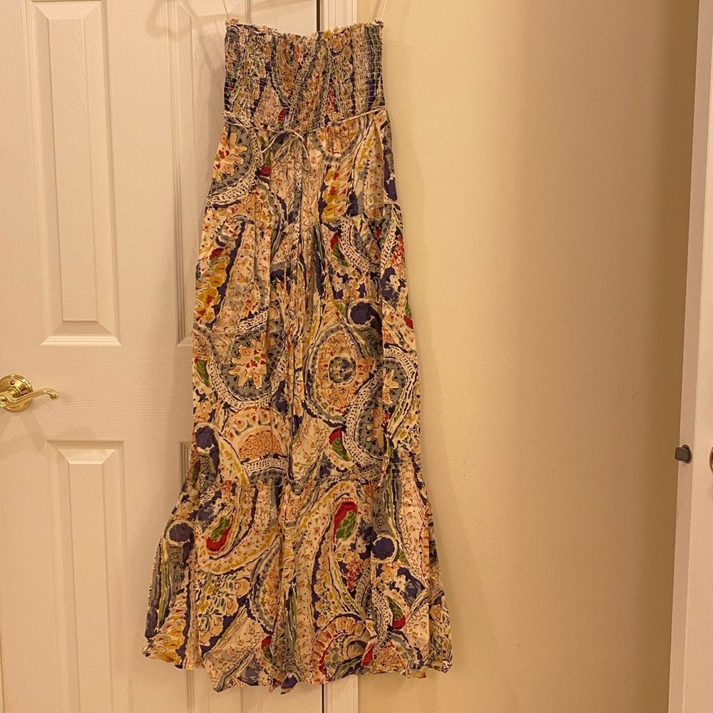 Strapless Smocked Tiered Maxi Dress